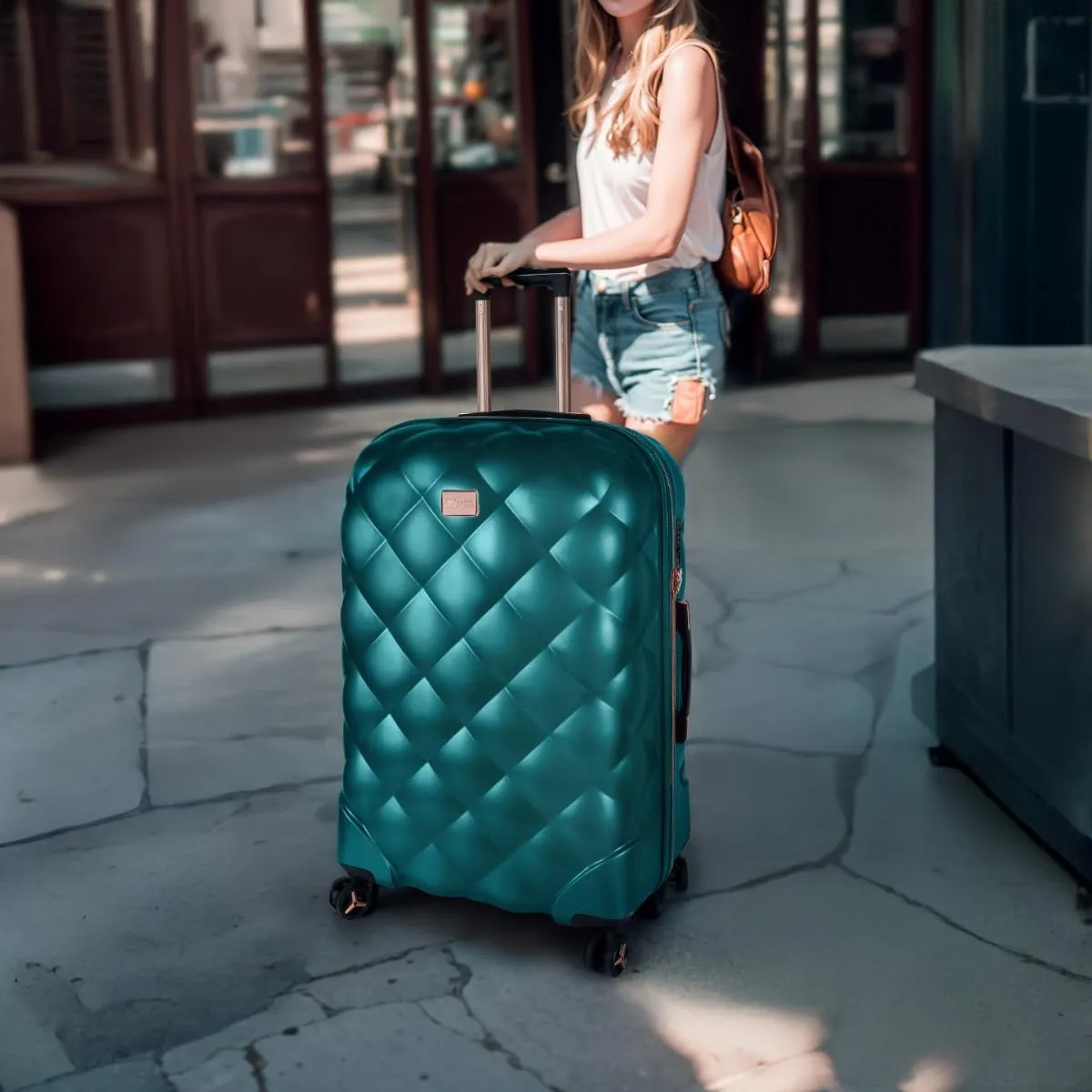 29 Inch Expandable Checked Luggage Lightweight PC Hard Shell Luggage Suitcases with Wheels,Lightweight Travel Suitcases with TSA Lock for Women,TEAL