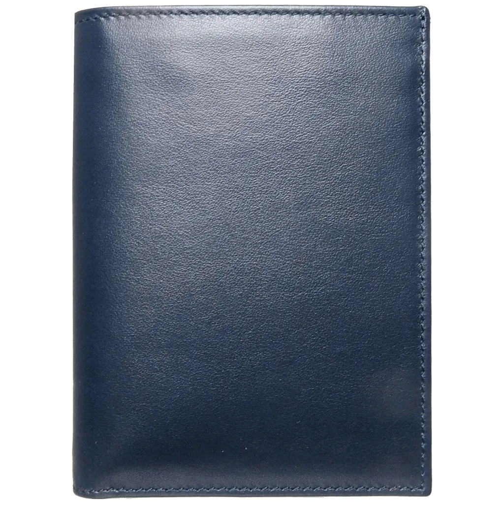 8 CC Buffed Calf Leather Pocket Billfold Blue