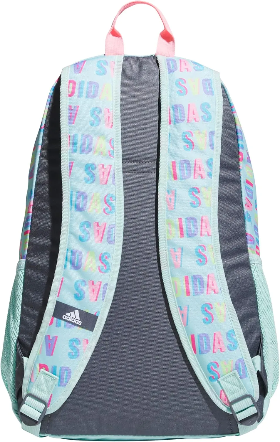 adidas Foundation Laptop, Book Bag with Sleeve, Large Durable Athletic Backpack for Men and Women, Hall Pass Semi Flash Aqua/Pink Spark, One Size