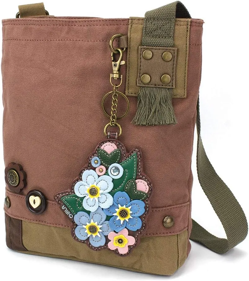Chala Handbags Patchwork Crossbody Canvas Messenger Bags with Faux Leather Animal Coin Purse