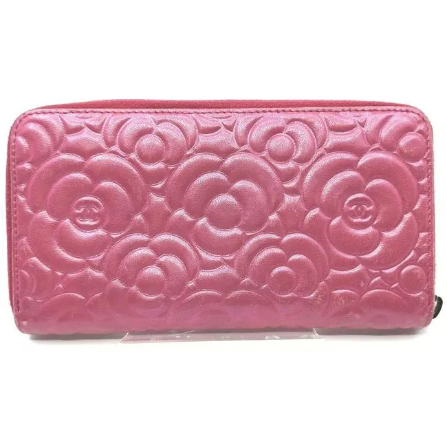 CHANEL CAMELLIA PINK ZIPPY WALLET
