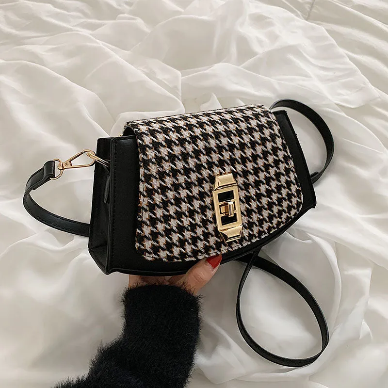 Christmas Gift Autumn/winter Hot-selling Houndstooth Bag 2021 New Female Bag French Niche Design Messenger Bag Premium Shoulder Bag