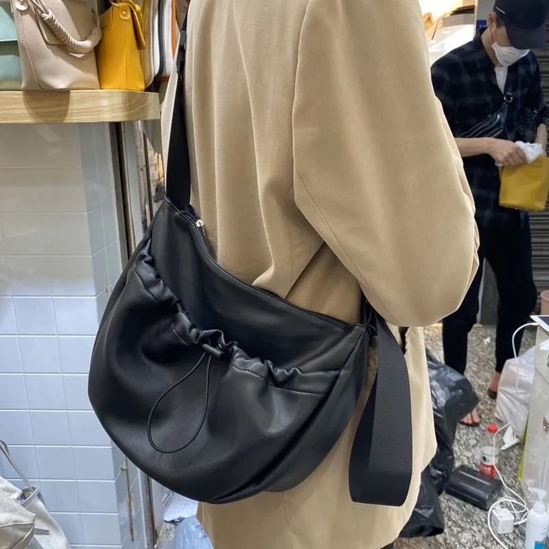 Christmas Gift casual hobos women crossbody bags large capacity tote designer wide strap shoulder bags luxury soft pu leather messenger purses