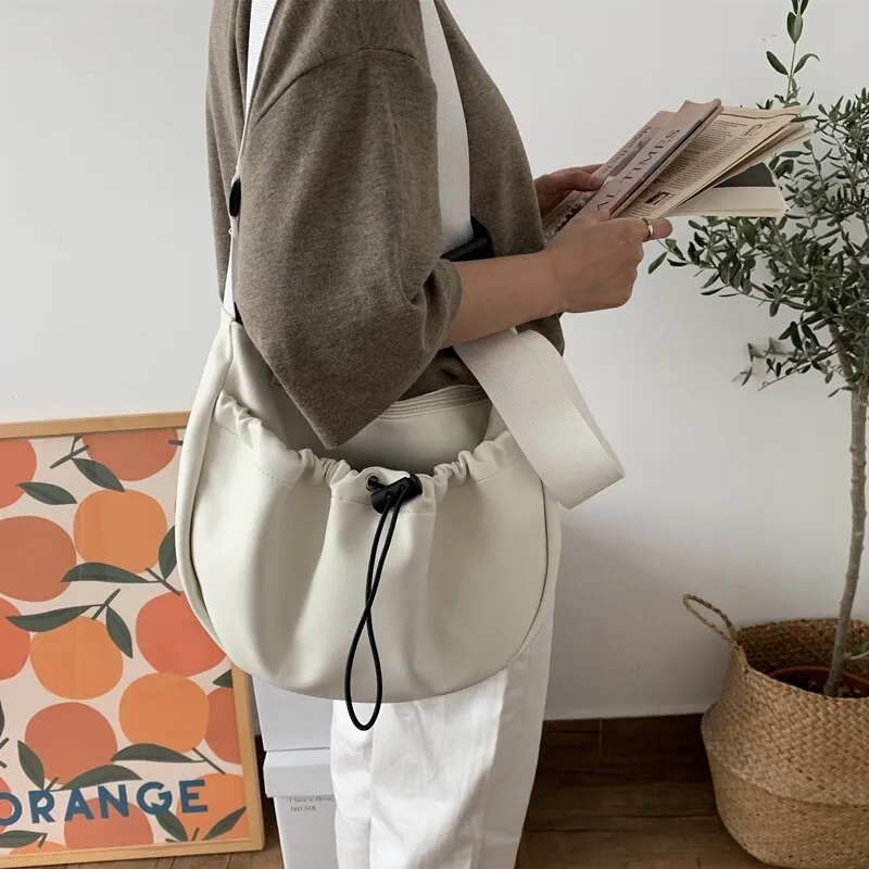 Christmas Gift casual hobos women crossbody bags large capacity tote designer wide strap shoulder bags luxury soft pu leather messenger purses