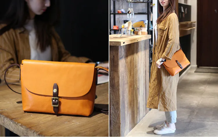 Classic Womens Green Leather Satchel Bag Crossbody Bags Shoulder Bag