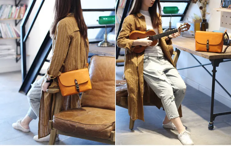 Classic Womens Green Leather Satchel Bag Crossbody Bags Shoulder Bag