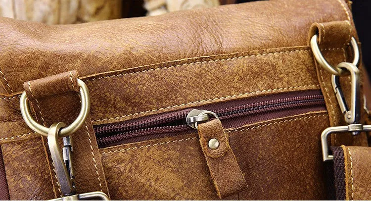 Genuine Leather Vintage Casual Messenger Bag