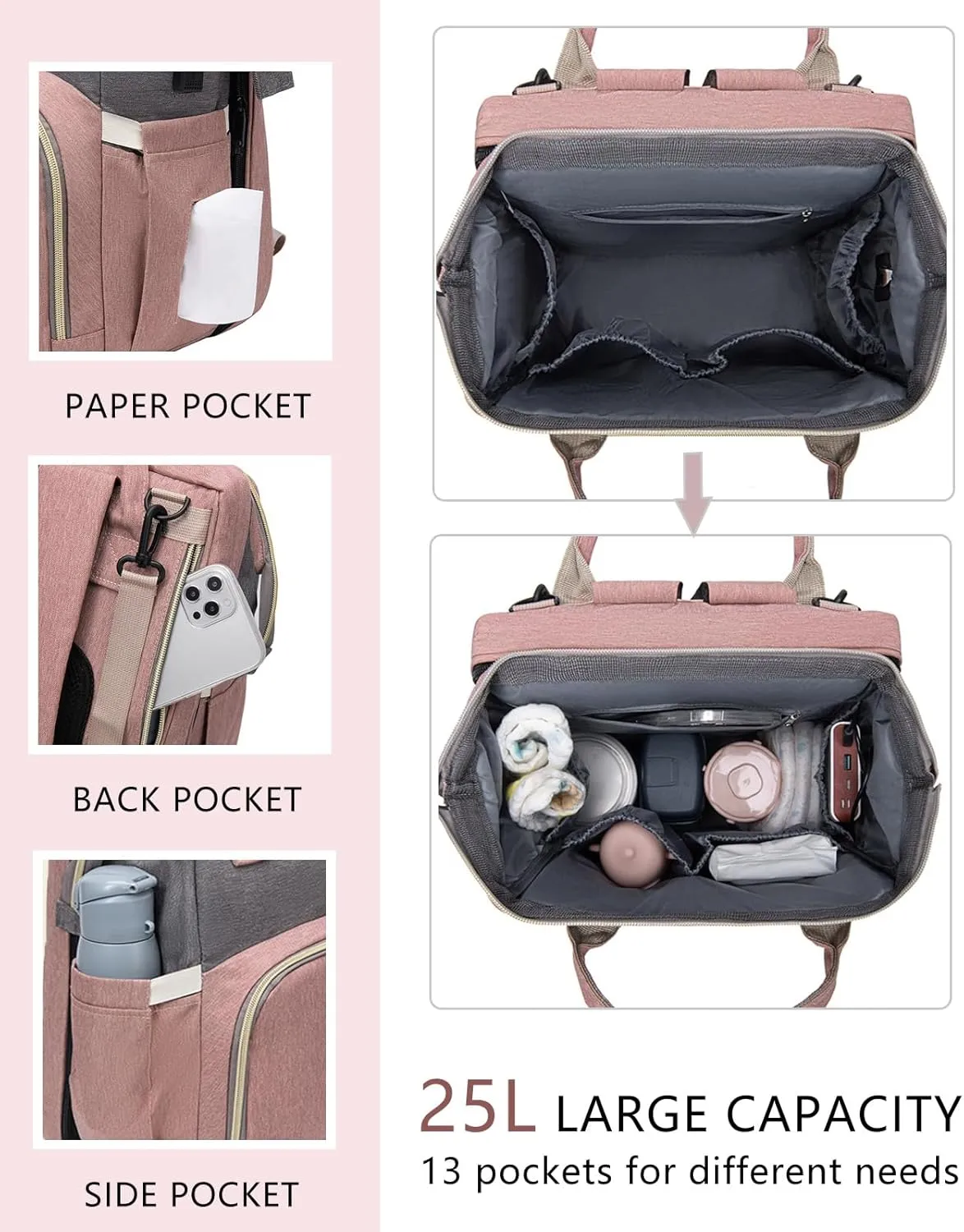 Green Diaper Bag Backpack for Mom: Baby Bags for Boys Girls Toddler Women Men Large Back Pack Diapers Bag Big Travel Pañaleras Modernas Para Bebe Niña Unisex Newborn Essential Baby Registry