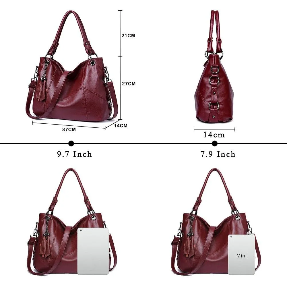 High Quality Soft Leather Tassel Luxury Women Handbags Crossbody Bag Tote Purse