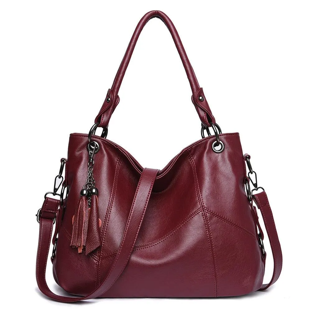 High Quality Soft Leather Tassel Luxury Women Handbags Crossbody Bag Tote Purse