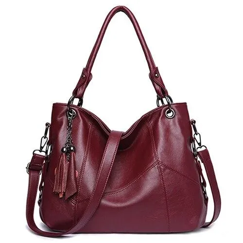High Quality Soft Leather Tassel Luxury Women Handbags Crossbody Bag Tote Purse