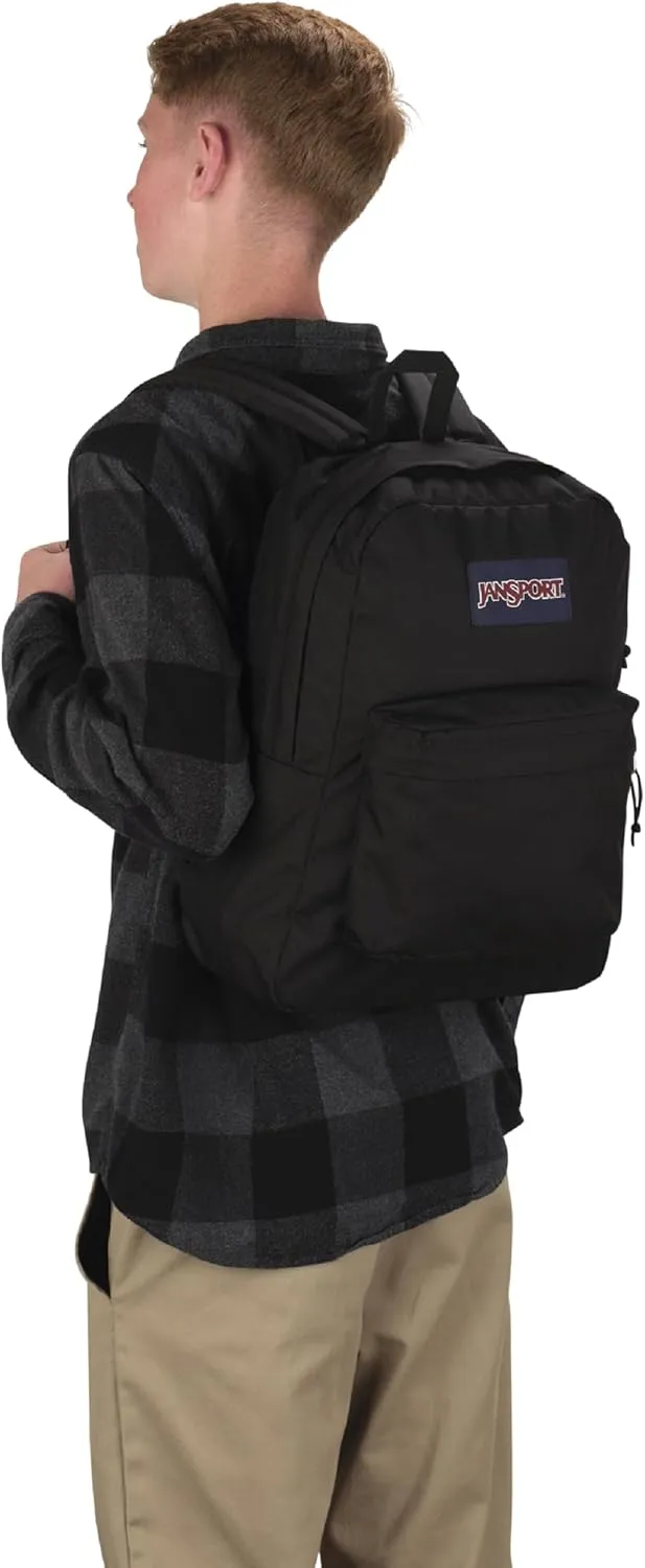 JanSport SuperBreak One Backpacks - Durable, Lightweight Bookbag with 1 Main Compartment, Front Utility Pocket with Built-in Organizer - Premium Backpack, Black