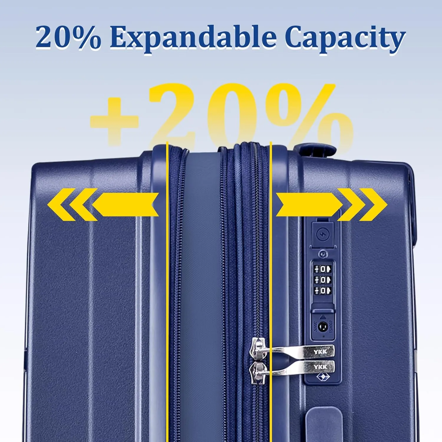 Joyway 20 Inch Carry on Luggage Airline Approved, PP Expandable Carry on Suitcase with Spinner Wheels, Hard Shell Luggage with TSA Lock and USB Port