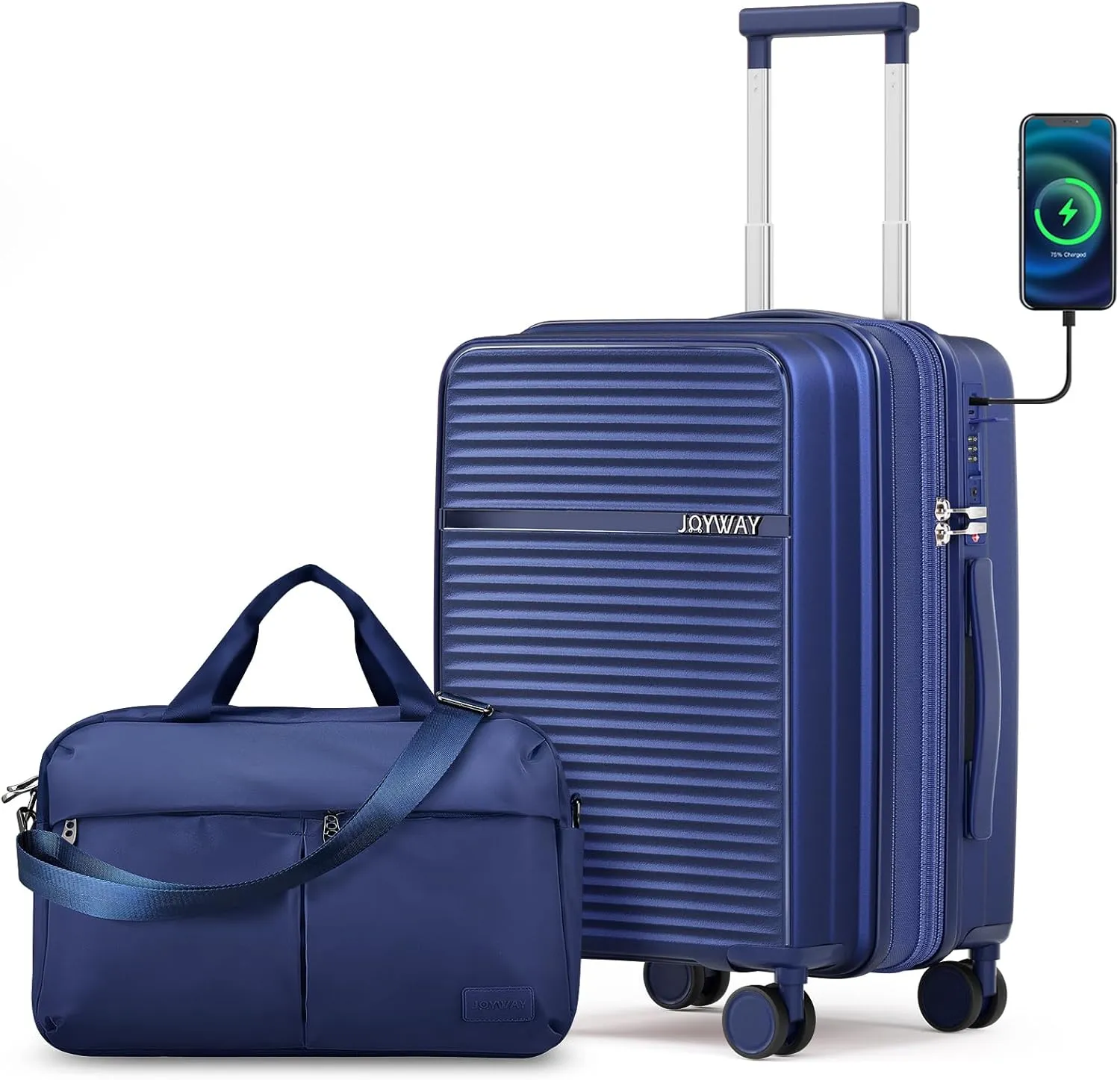 Joyway 20 Inch Carry on Luggage Airline Approved, PP Expandable Carry on Suitcase with Spinner Wheels, Hard Shell Luggage with TSA Lock and USB Port