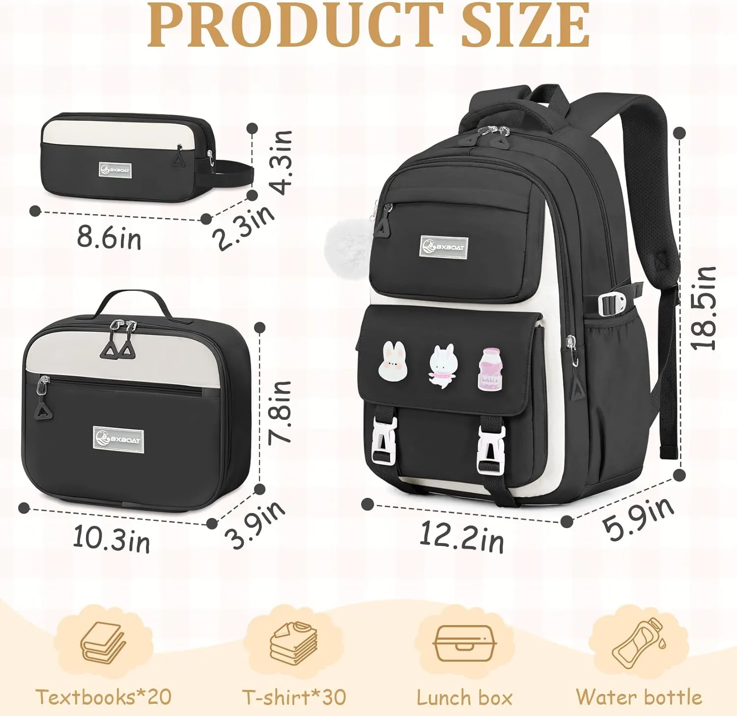 Kids Backpacks for Girls - Cute Girls Backpack for Elementary, Middle and High School Students - 18" School Bookbag