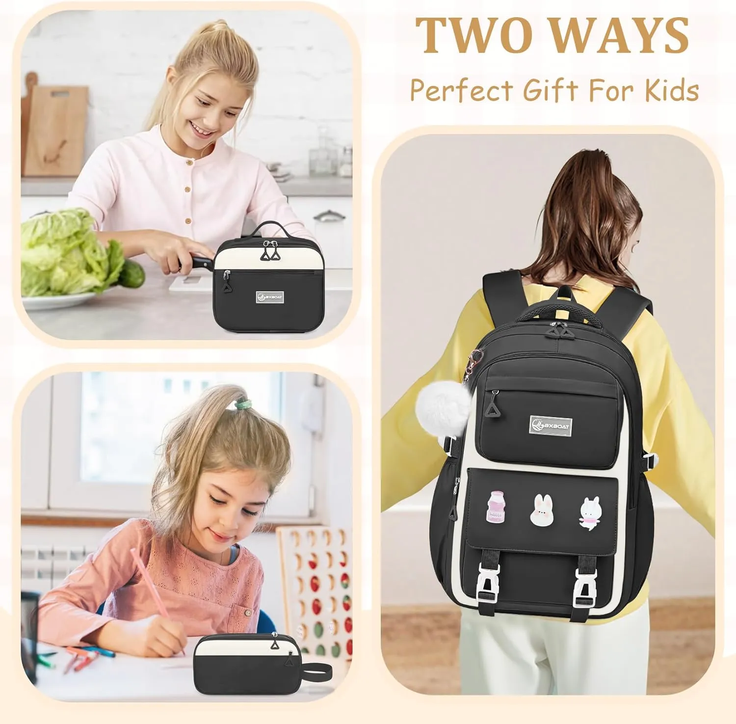 Kids Backpacks for Girls - Cute Girls Backpack for Elementary, Middle and High School Students - 18" School Bookbag
