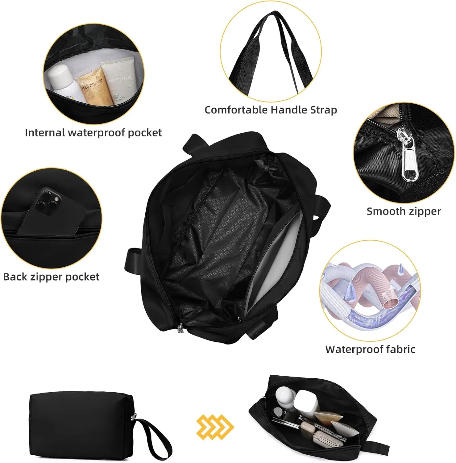 LARVENDER Luggage Sets 5 Piece, Expandable(Only 28in) ABS Suitcase with Duffel Bag 360 Spinner Wheels, Durable Luggage Set Clearance Carry On Suitcase Set For Women Men, Black