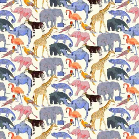 Liberty Tana Lawn Cotton Fabric, Queue for the Zoo E, 1/4 yard
