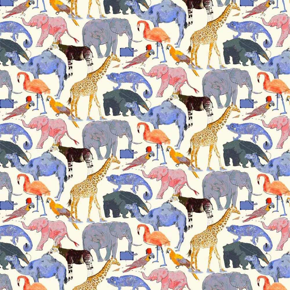 Liberty Tana Lawn Cotton Fabric, Queue for the Zoo E, 1/4 yard