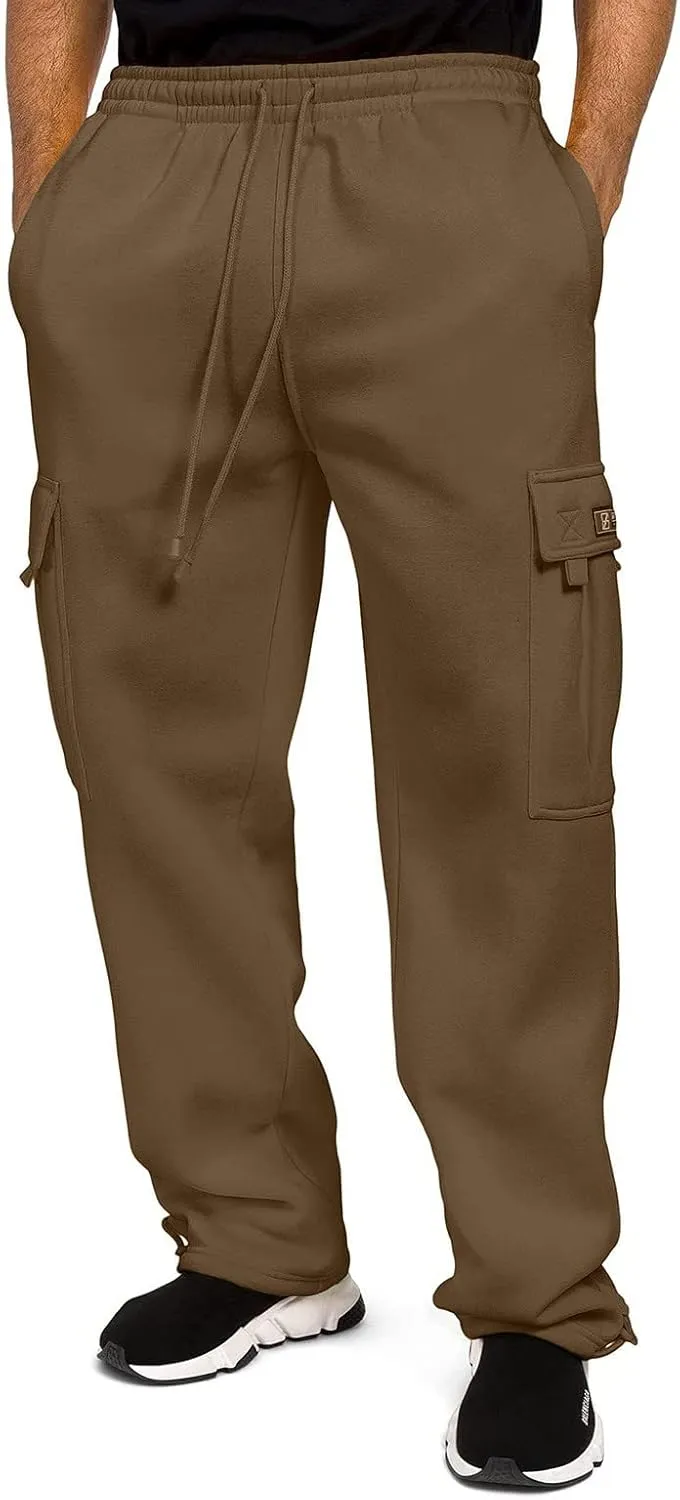 Lounge Casual Light Weight Track Pants for Men Fleece Lined Joggers Sport Plus Size Sweatpants Drawstring Soft Baggy