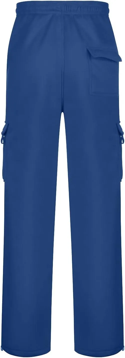 Lounge Casual Light Weight Track Pants for Men Fleece Lined Joggers Sport Plus Size Sweatpants Drawstring Soft Baggy