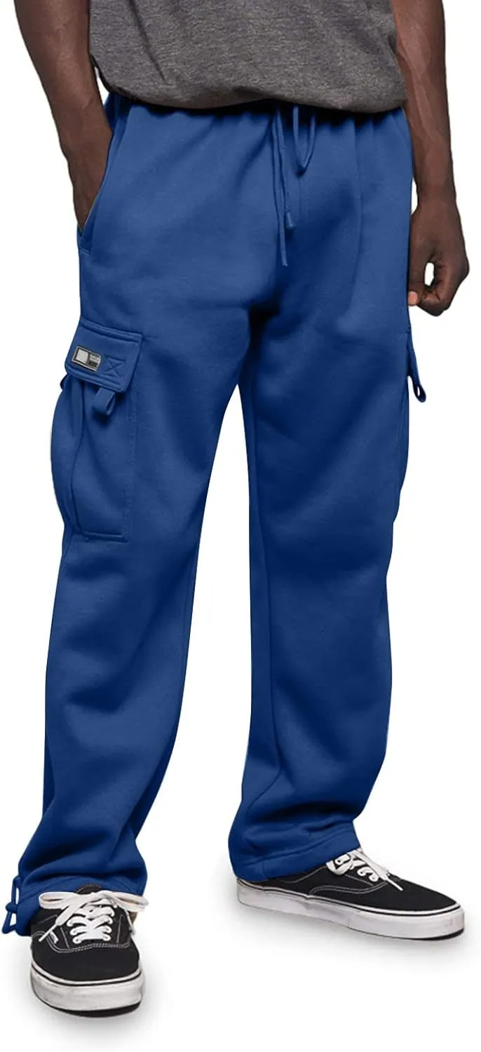 Lounge Casual Light Weight Track Pants for Men Fleece Lined Joggers Sport Plus Size Sweatpants Drawstring Soft Baggy