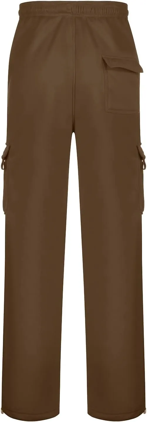 Lounge Casual Light Weight Track Pants for Men Fleece Lined Joggers Sport Plus Size Sweatpants Drawstring Soft Baggy