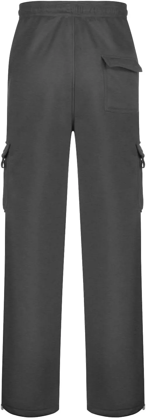 Lounge Casual Light Weight Track Pants for Men Fleece Lined Joggers Sport Plus Size Sweatpants Drawstring Soft Baggy