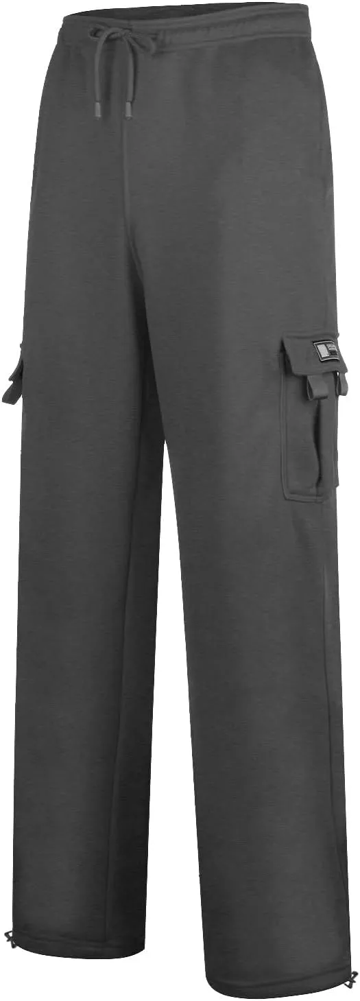 Lounge Casual Light Weight Track Pants for Men Fleece Lined Joggers Sport Plus Size Sweatpants Drawstring Soft Baggy