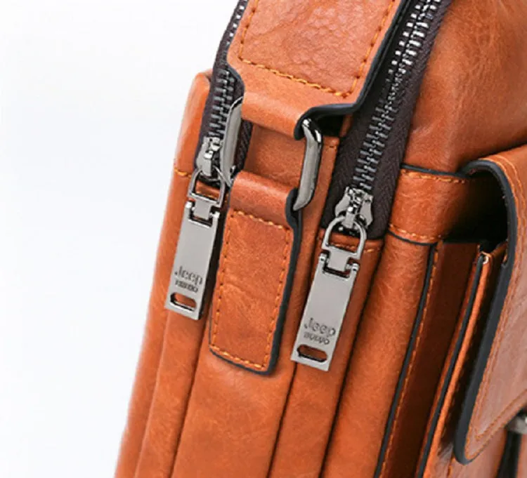 Men's Leather Large Capacity Shoulder Bag | Set