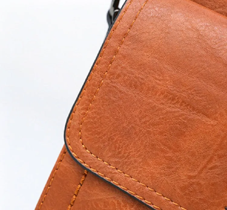 Men's Leather Large Capacity Shoulder Bag | Set