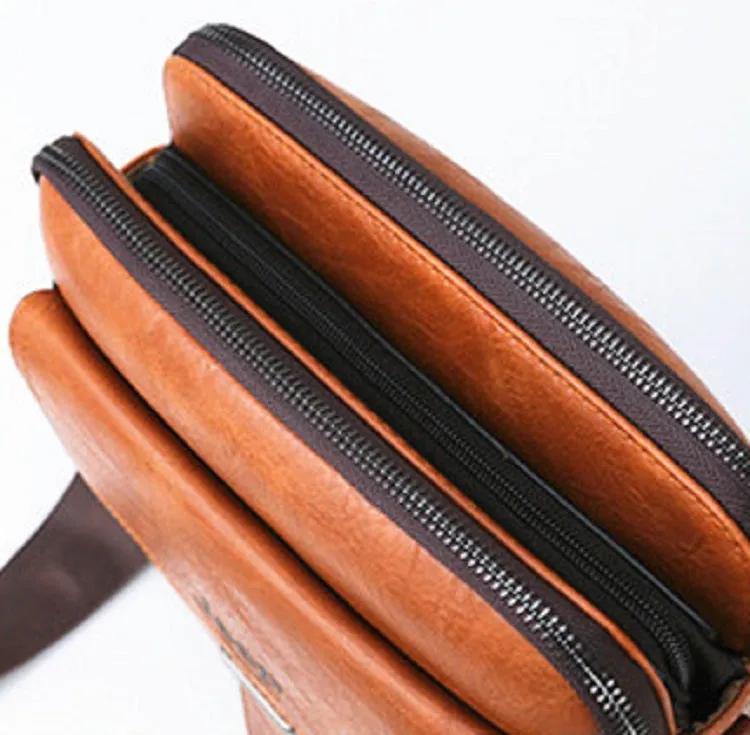 Men's Leather Large Capacity Shoulder Bag | Set
