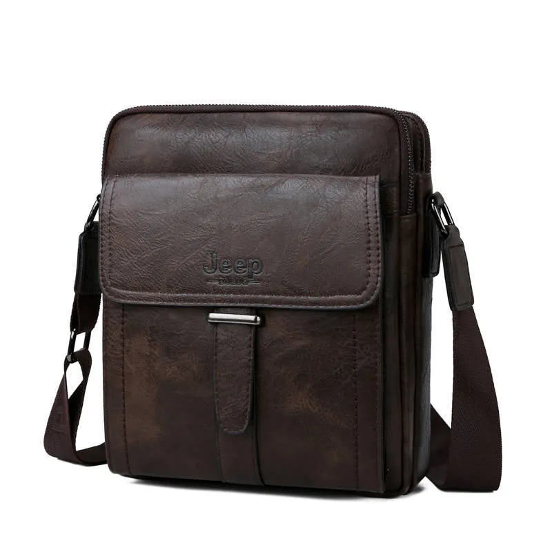 Men's Leather Large Capacity Shoulder Bag | Set