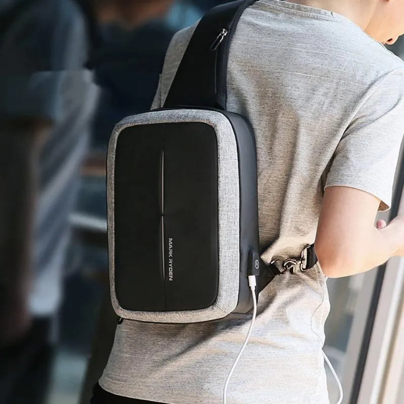 Men's Shoulder Bag With USB Charging