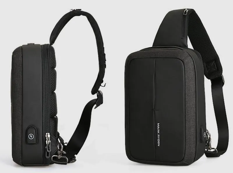 Men's Shoulder Bag With USB Charging