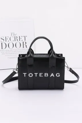 Metallic Faux Leather Tote Bag