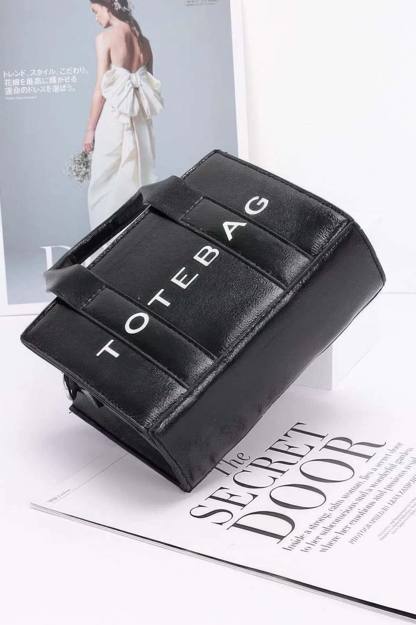 Metallic Faux Leather Tote Bag