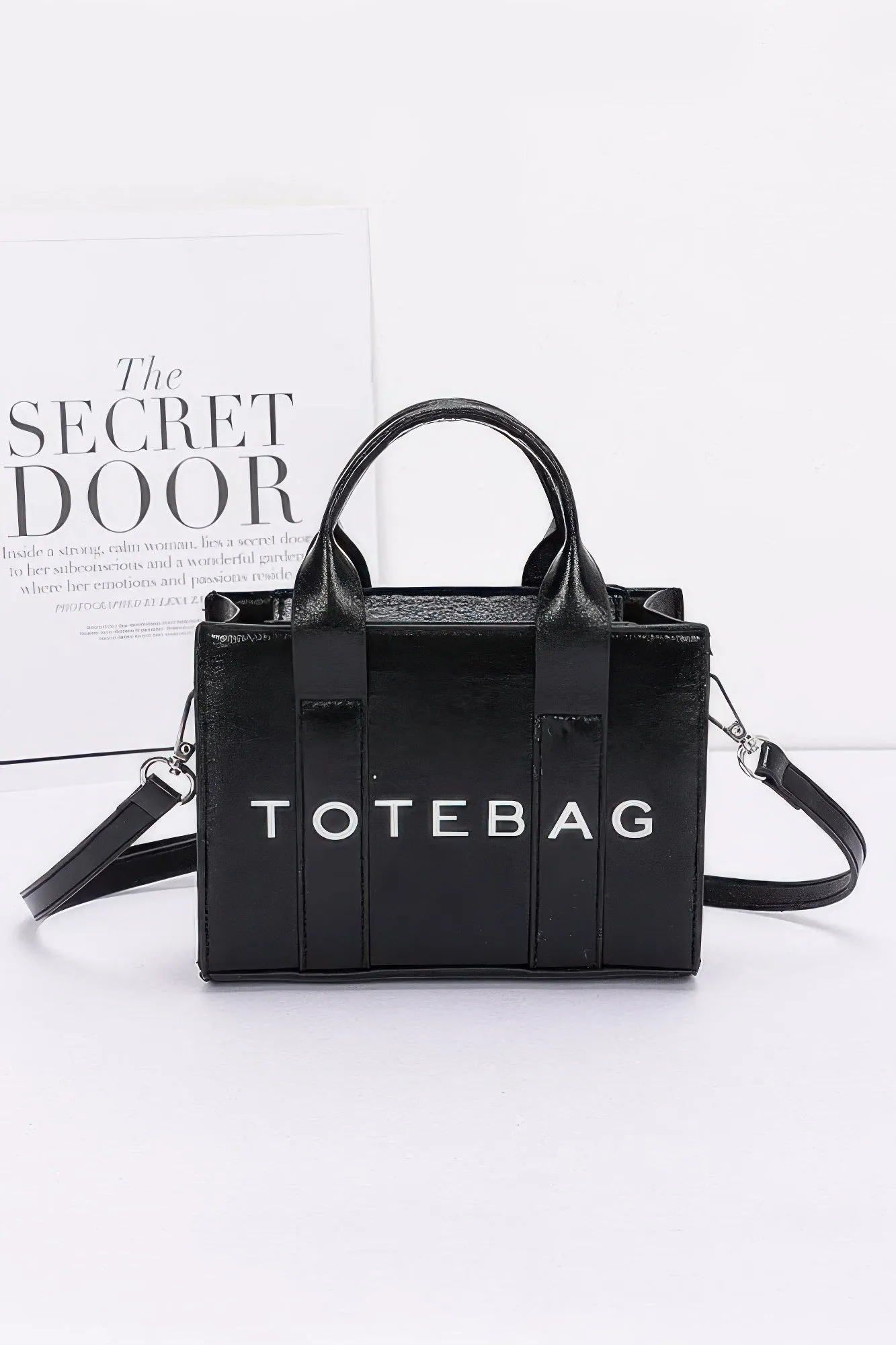 Metallic Faux Leather Tote Bag