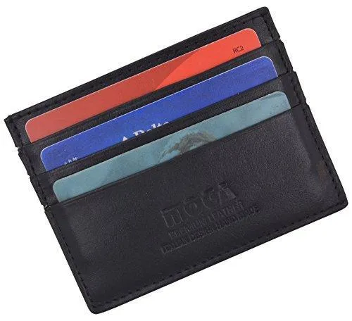 Moga Slim Leather Wallet Credit Card Case Sleeve Card Holder With ID Window