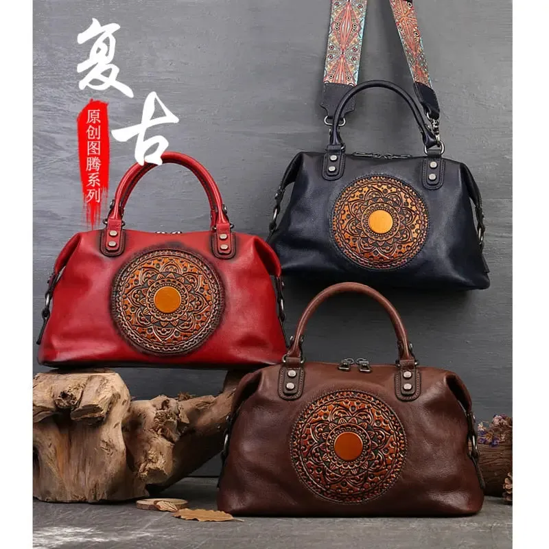 Motaora Retro Handmade Women Luxury Handbags
