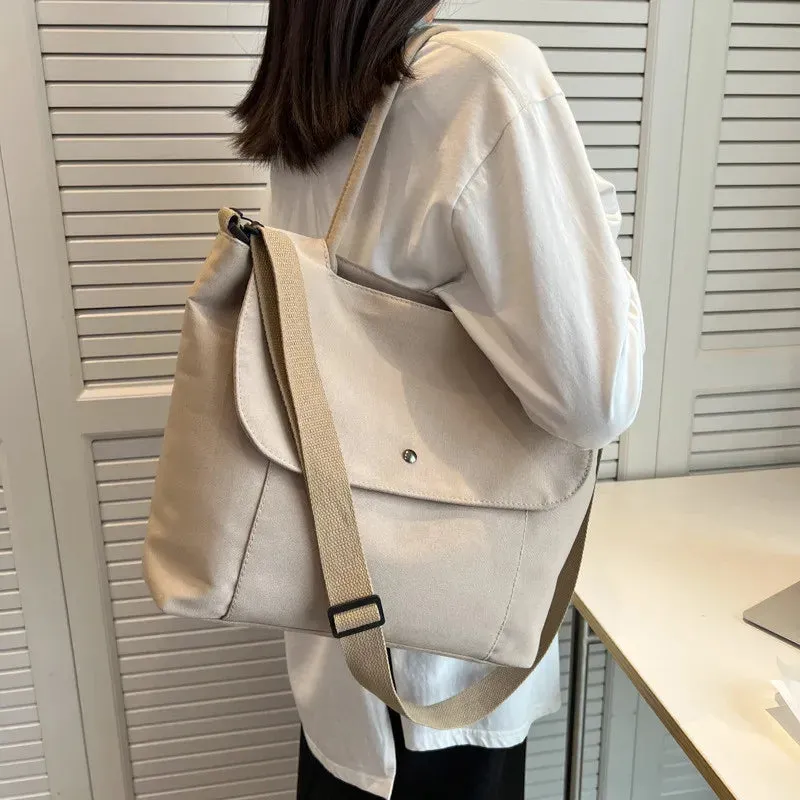 Mqtime Designer women handbag Large Capacity Shoulder Bags for female Casual Canvas ladies messenger bag Commuter big tote bag khaki