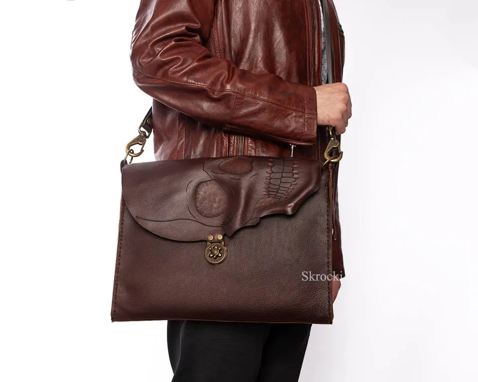 Skull Flap Messenger Bag