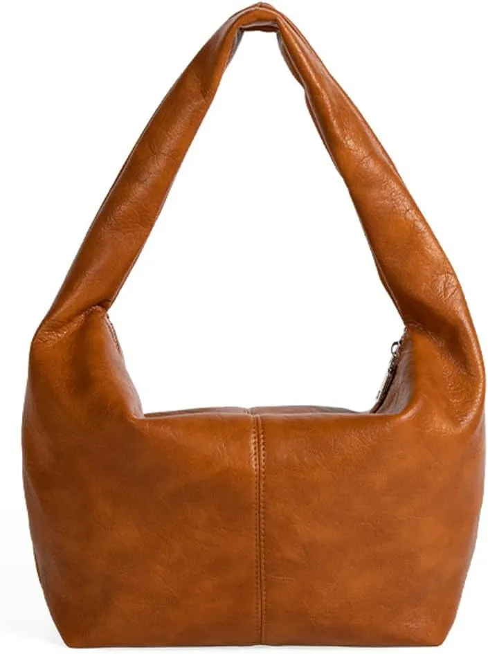 Soft Vegan Leather Shoulder Bag for Women Large Dumpling Tote Purse Vintage Underarm Satchel Casual Handbags