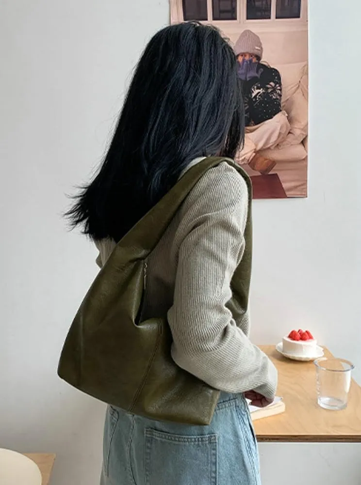 Soft Vegan Leather Shoulder Bag for Women Large Dumpling Tote Purse Vintage Underarm Satchel Casual Handbags