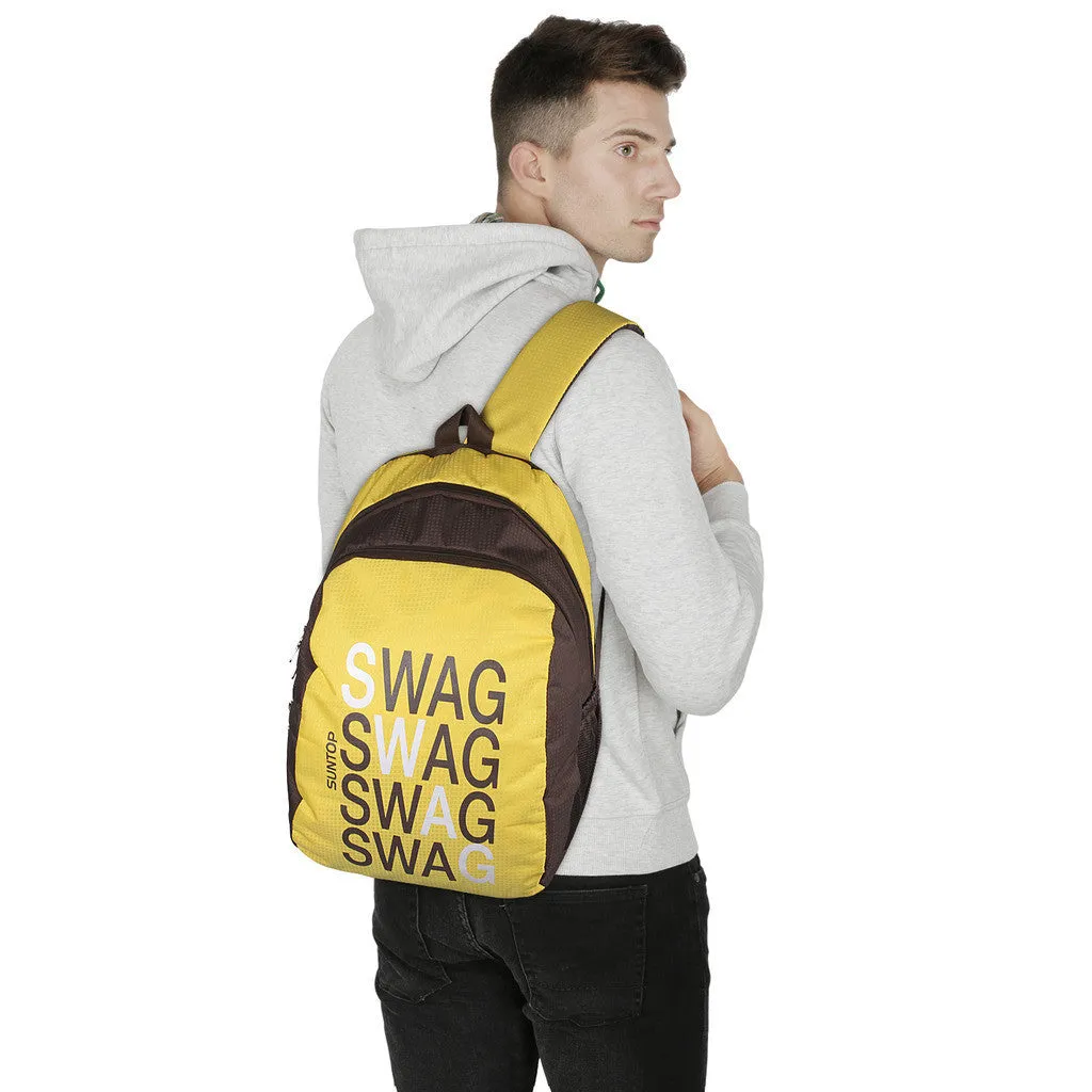 Suntop Buzz 25 L Free Size Backpack(Sunny Yellow and Chocolate Brown)
