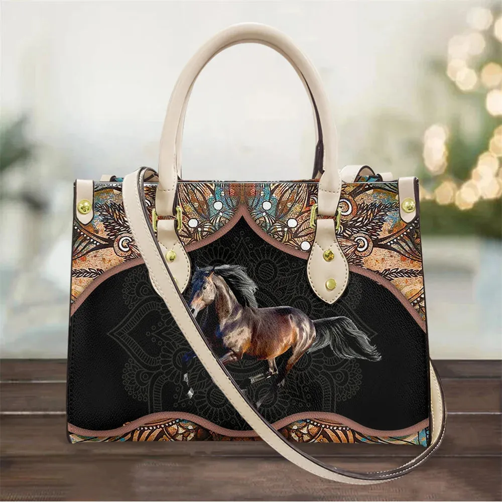 Tribal Horse Print Luxury Handbag Women Shoulder Bag Vintage Crossbody Bags