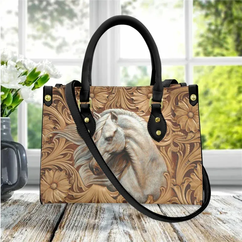 Tribal Horse Print Luxury Handbag Women Shoulder Bag Vintage Crossbody Bags