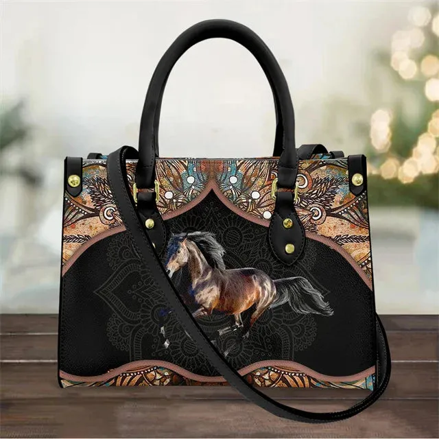 Tribal Horse Print Luxury Handbag Women Shoulder Bag Vintage Crossbody Bags