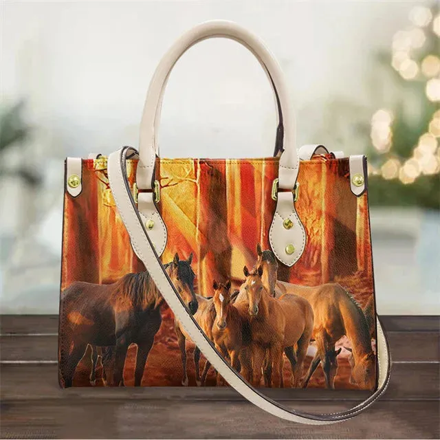 Tribal Horse Print Luxury Handbag Women Shoulder Bag Vintage Crossbody Bags