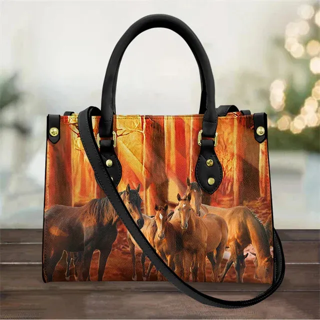 Tribal Horse Print Luxury Handbag Women Shoulder Bag Vintage Crossbody Bags
